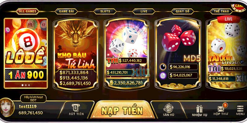 Hàng loạt các tựa game giải trí nổi tiếng có mặt tại sân chơi
